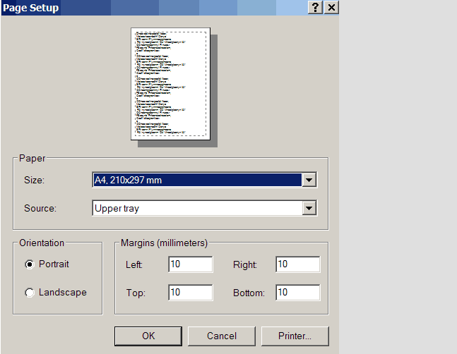 Настройка программы ACPU