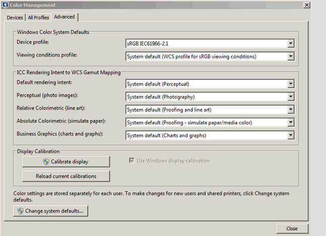 Калибровка монитора Color Management
