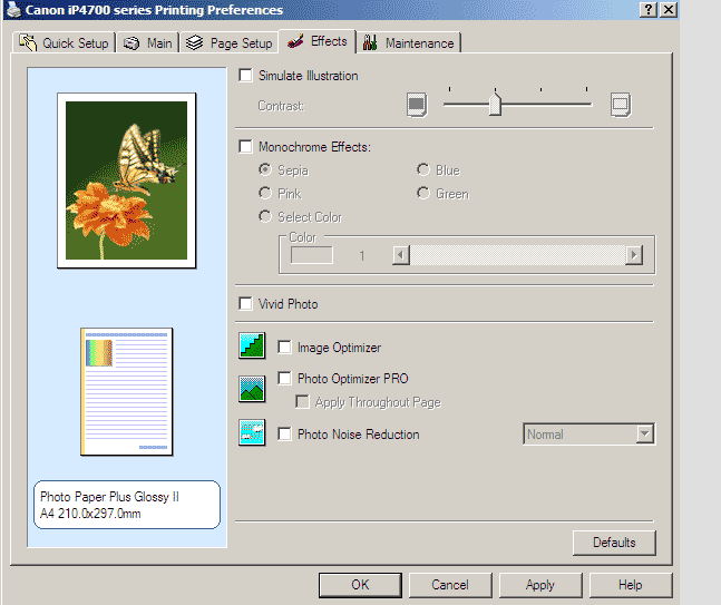 Настройка драйвера принтера Canon